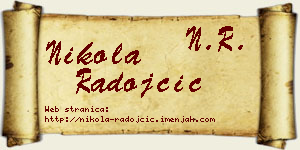 Nikola Radojčić vizit kartica